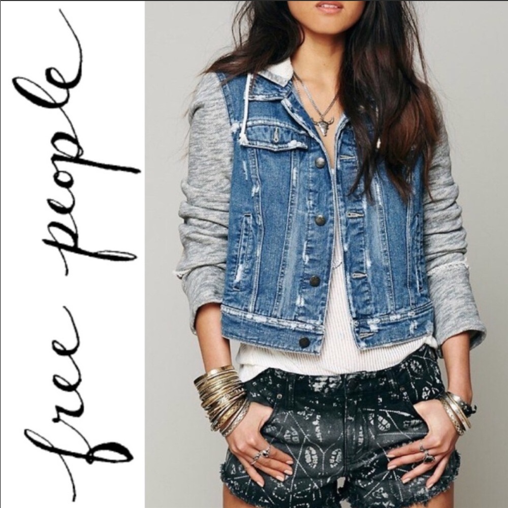 Free People Jean Hoodie Jacket M